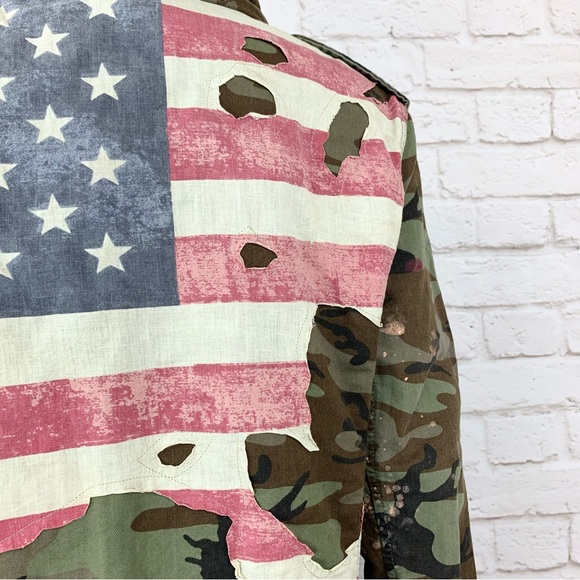 NEW! Denim & Supply Polo Ralph Lauren Camo Field Jacket Distressed Hooded Size L - Picture 5 of 15